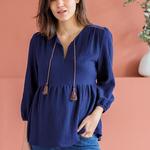 Deva blauwe zwangerschapsblouse 